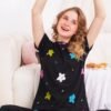 Black Star Print Nightwear Set