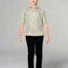 Boys Fawn Embroidered Shirt and Black Pant Set