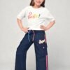 Girls White Fantastic Crop Top and Denim Cargo Set