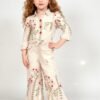 Floral Embroidered Linen Top and Pant Set