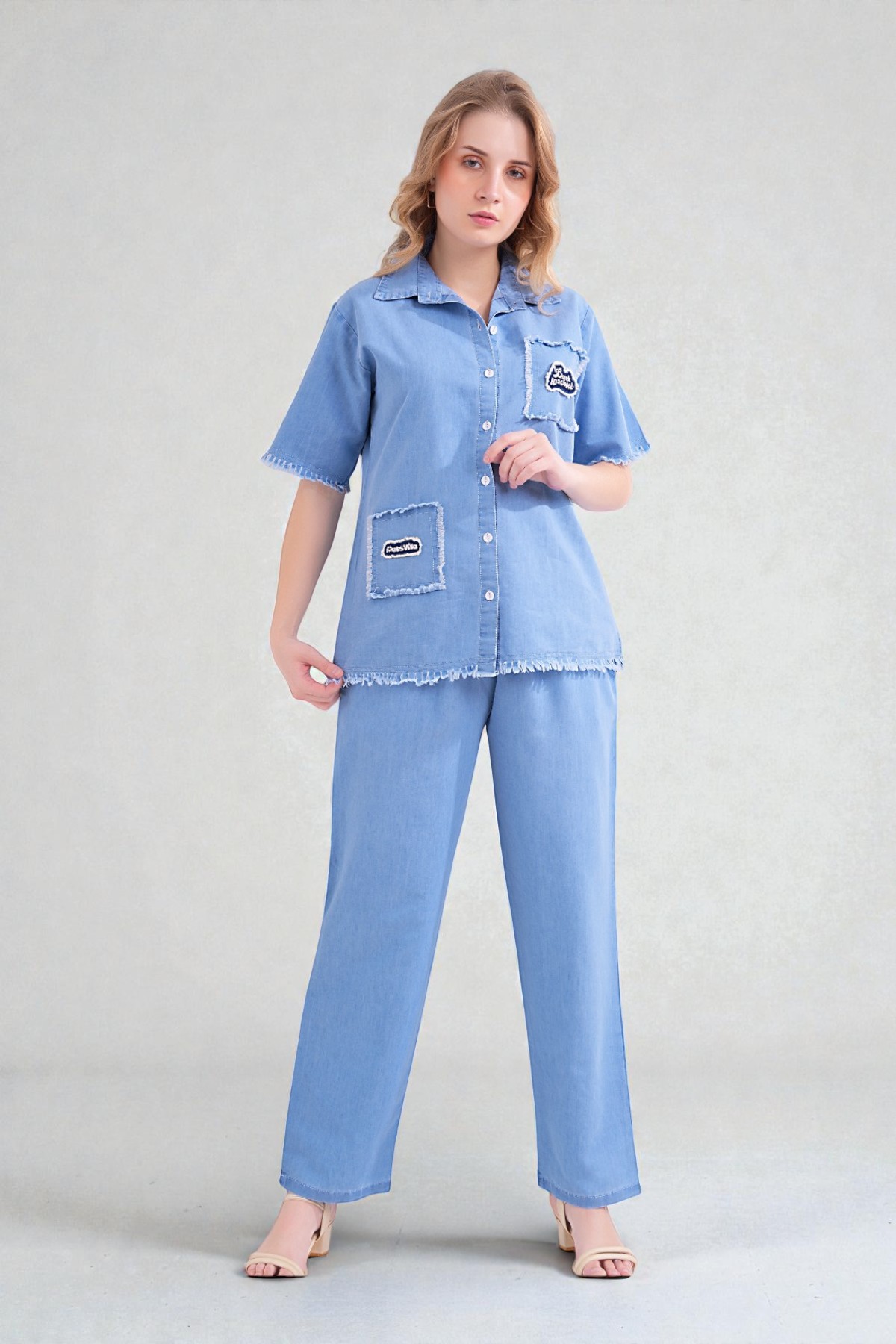 Modern Patchwork Denim Co ord Set