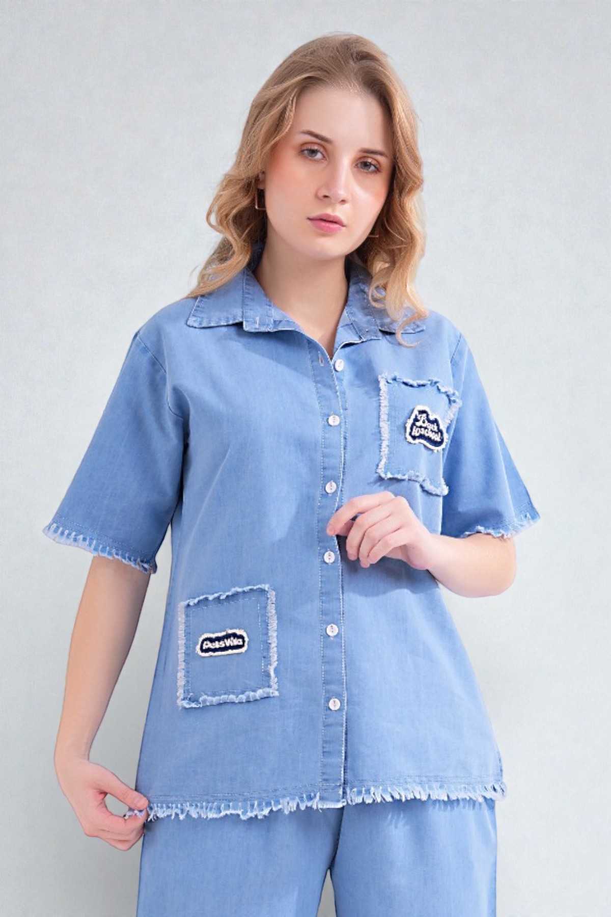Modern Patchwork Denim Co ord Set - Image 2