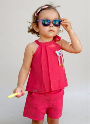 Tomato Red Halter Top and Shorts Set