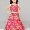 Rani Pink Floral Petal Girls Lehenga Choli Set