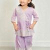 Lilac Embroidered Angrakha Palazzo Set