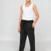Boys Black Cotton Terry Straight Pants