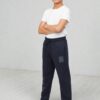 Boys Navy Cotton Terry Straight Pants