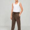Boys Olive Cotton Terry Straight Pants
