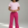Girls Pink Flare Trousers