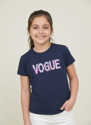 Girls Vogue Navy T-shirt