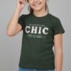 Girls Chic Dark Olive T-shirt