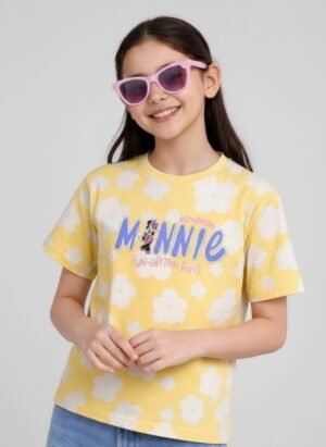 Yellow Minnie Mouse Floral Oversize T-shirt