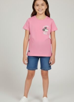 Pink Mickey Mouse Graphic T-shirt